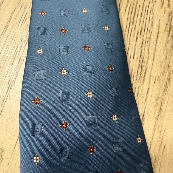 Beau Brummell Mens Blue Micro Dot Polyester Necktie - Picture 5 of 5